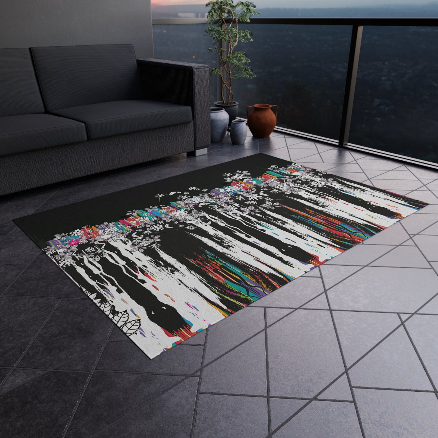 Alfombra Hojas Negras