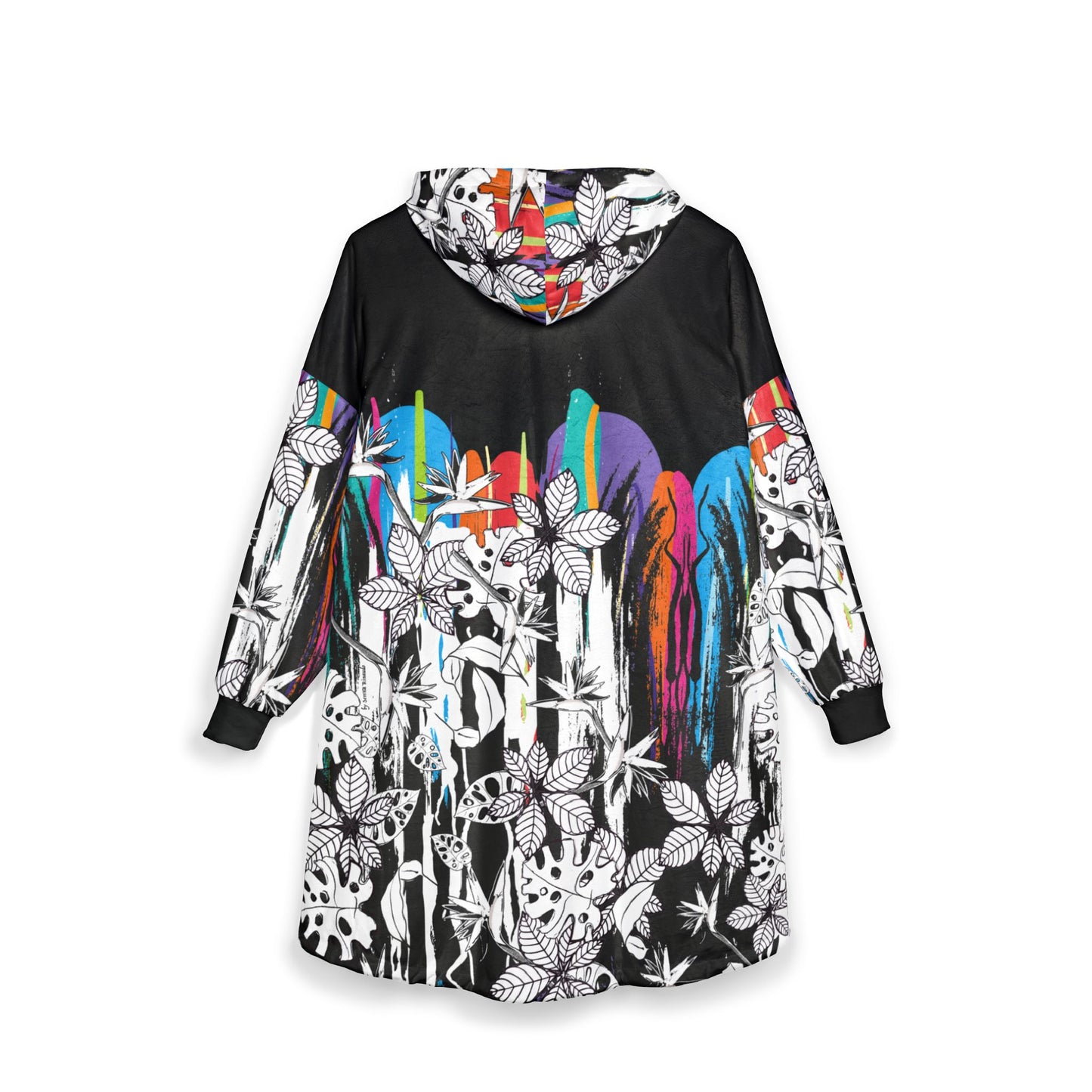 Vibrant Floral Unisex Hooded Blanket - Cozy & Stylish Multi-Use Cover-Up