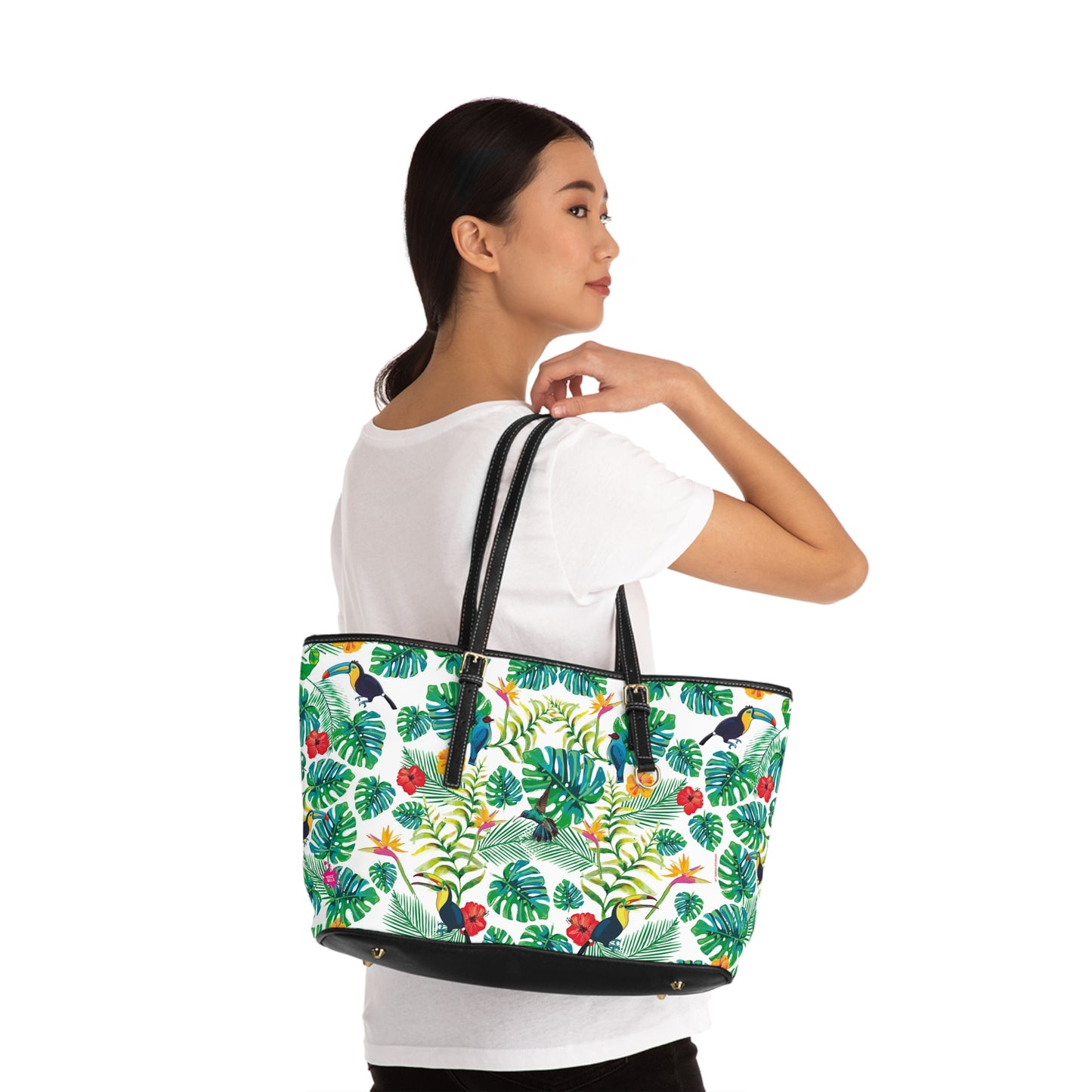 Bolso de Hombro Tropical en Cuero PU