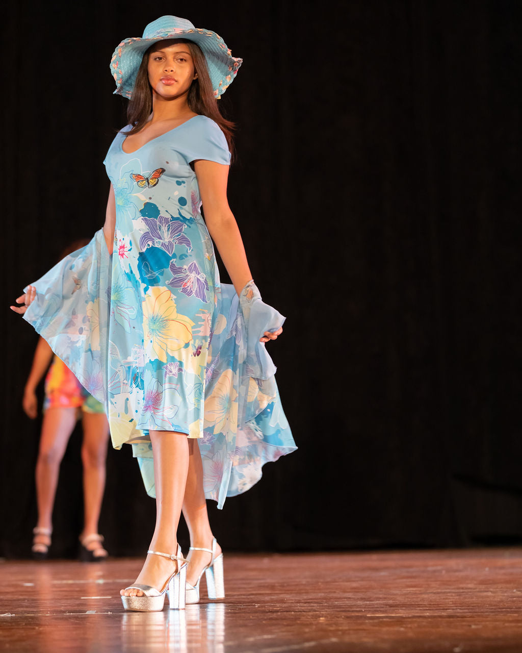 Vestido Mariposas Celeste