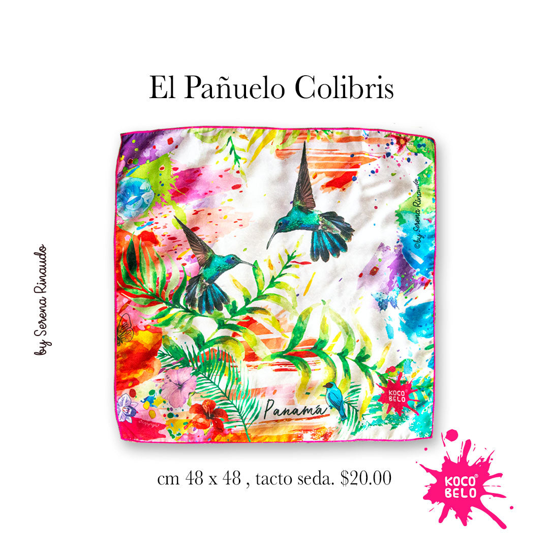 PAÑUELO COLIBRIS 48x48cm