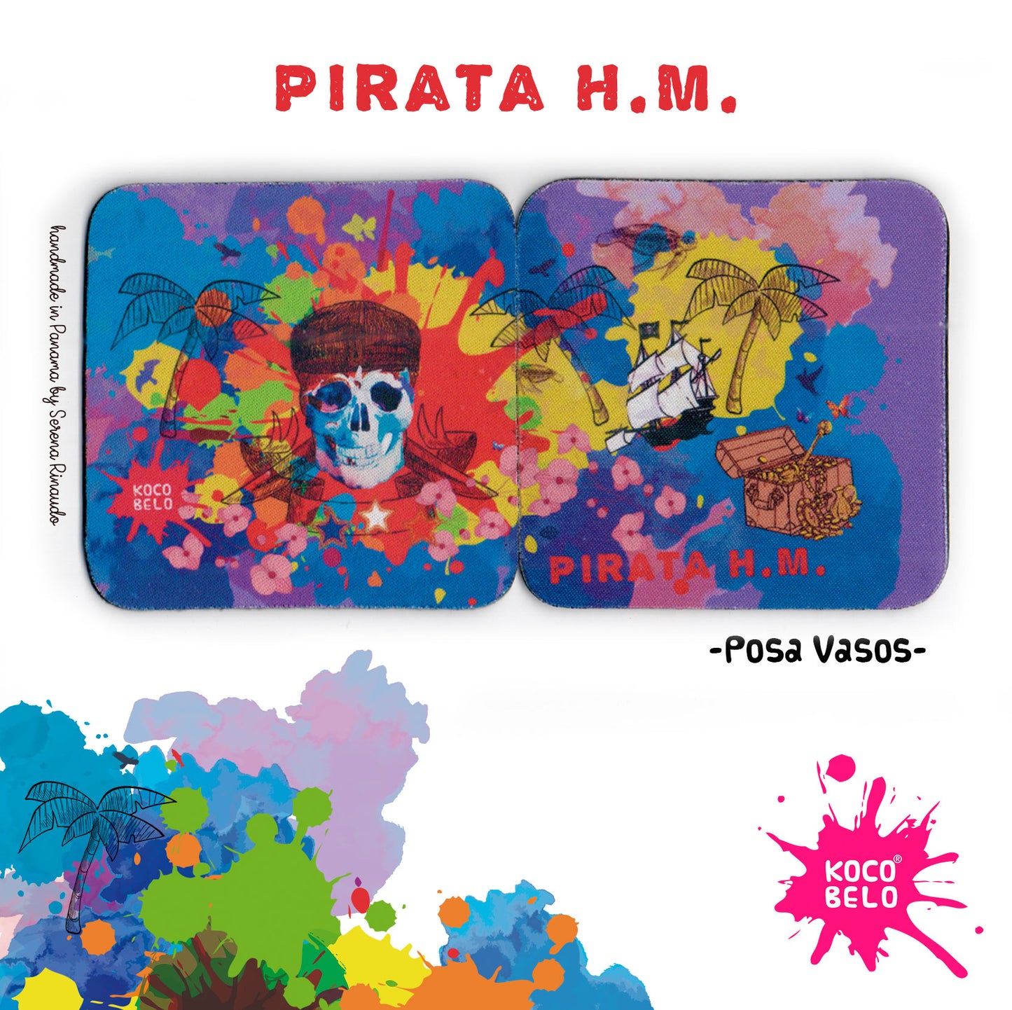 POSA VASOS PIRATA H.M. juego de 2 Piezas