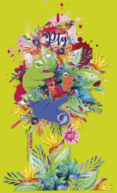 Perezosos tres dedos poster 35x50cm