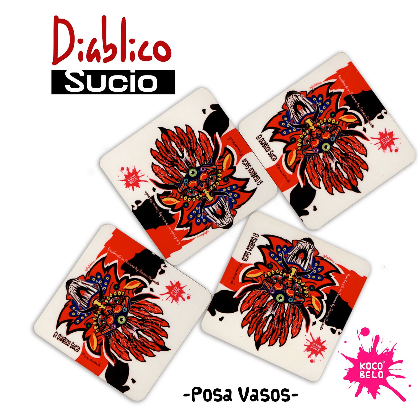 Lot de 4 sous-verres du diable