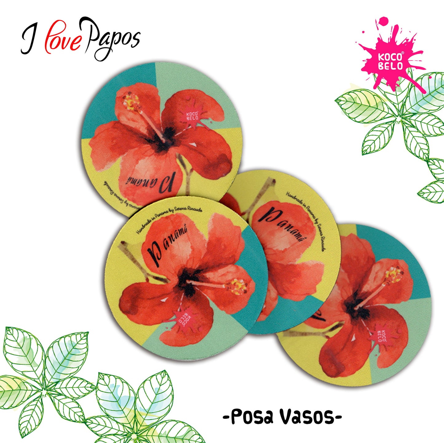 POSA VASOS PAPOS juego de 4 Piezas