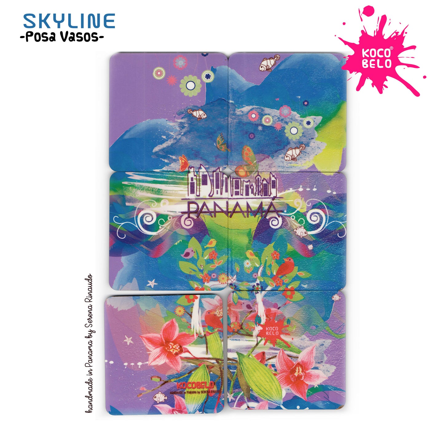 SKYLINE COASTERS ensemble de 6 pièces