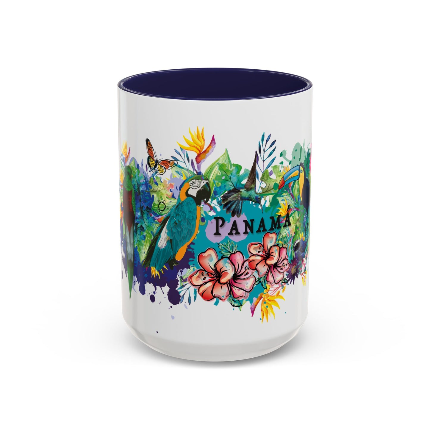 Panama Paradise Accent Coffee Mug - Colorful Tropical Bird Design - Perfect for Nature Lovers! 