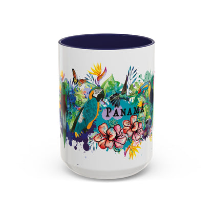 Panama Paradise Accent Coffee Mug - Colorful Tropical Bird Design - Perfect for Nature Lovers! 