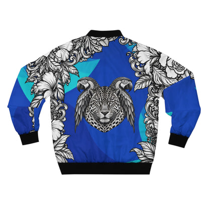 Leopard blue Bomber Jacket