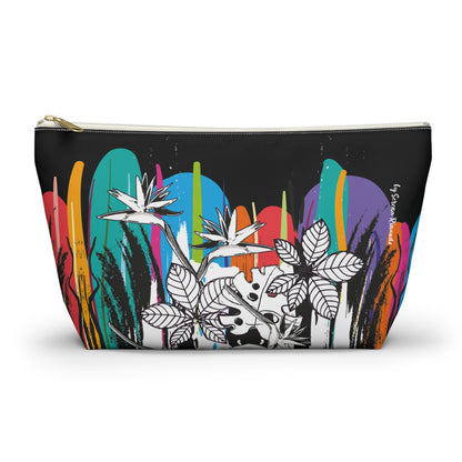 Vibrant Hojas Negras Accessory Pouch — T‑Bottom Cosmetic Bag