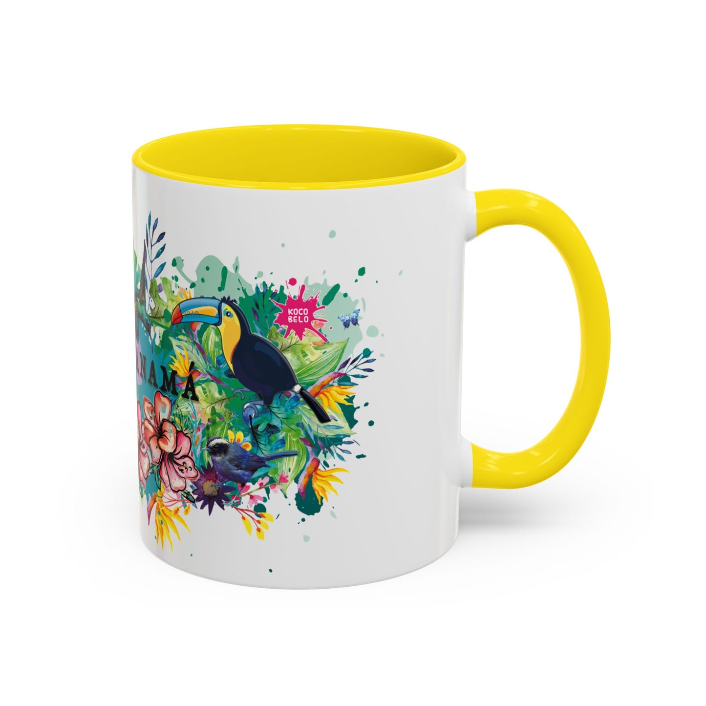 Panama Paradise Accent Coffee Mug - Colorful Tropical Bird Design - Perfect for Nature Lovers! 