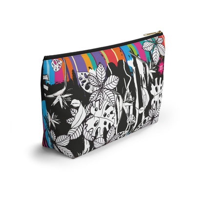 Vibrant Hojas Negras Accessory Pouch — T‑Bottom Cosmetic Bag