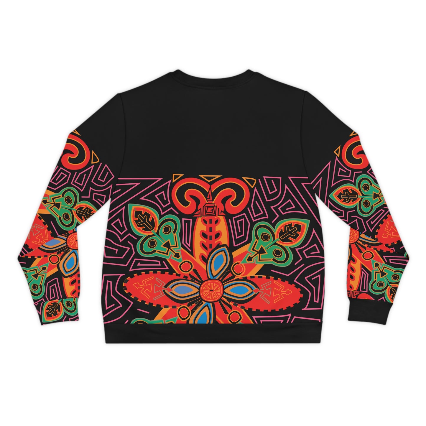 Bold Tribal Floral Lightweight Sweatshirt — Vibrant All-Over-Print