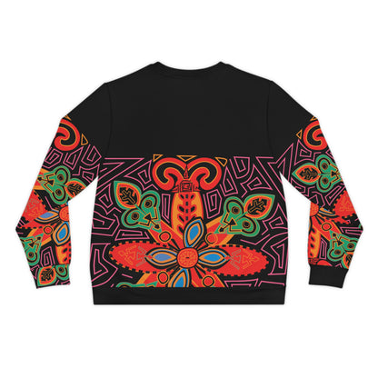 Bold Tribal Floral Lightweight Sweatshirt — Vibrant All-Over-Print