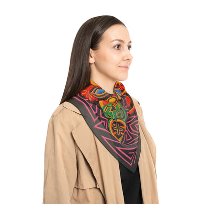 Bohemian Kaleidoscope Silk-Feel Scarf — Vibrant Floral Mandala Neck Wrap