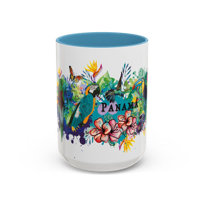 Panama Paradise Accent Coffee Mug - Colorful Tropical Bird Design - Perfect for Nature Lovers! 