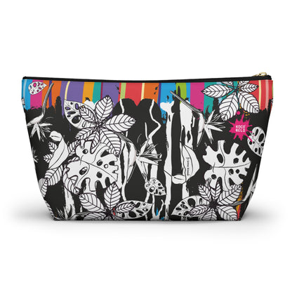 Vibrant Hojas Negras Accessory Pouch — T‑Bottom Cosmetic Bag