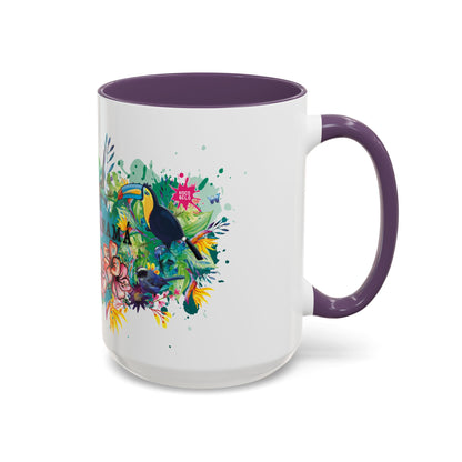 Panama Paradise Accent Coffee Mug - Colorful Tropical Bird Design - Perfect for Nature Lovers! 