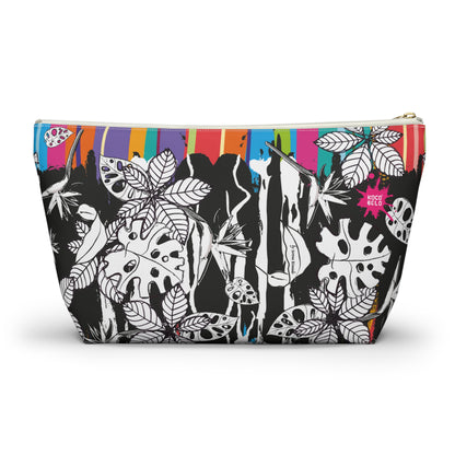 Vibrant Hojas Negras Accessory Pouch — T‑Bottom Cosmetic Bag