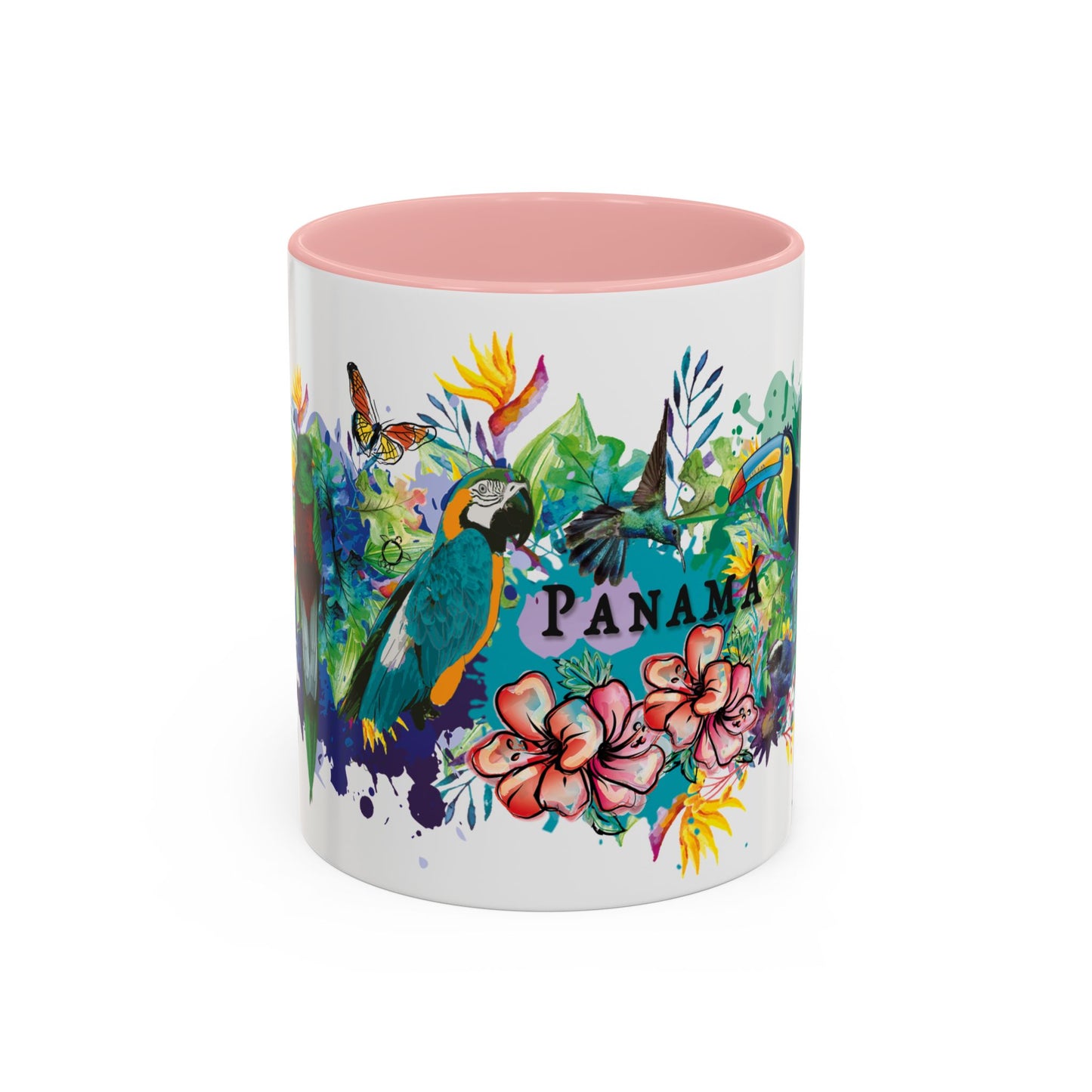 Panama Paradise Accent Coffee Mug - Colorful Tropical Bird Design - Perfect for Nature Lovers! 