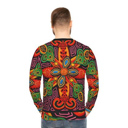 Bold Tribal Floral Lightweight Sweatshirt — Vibrant All-Over-Print