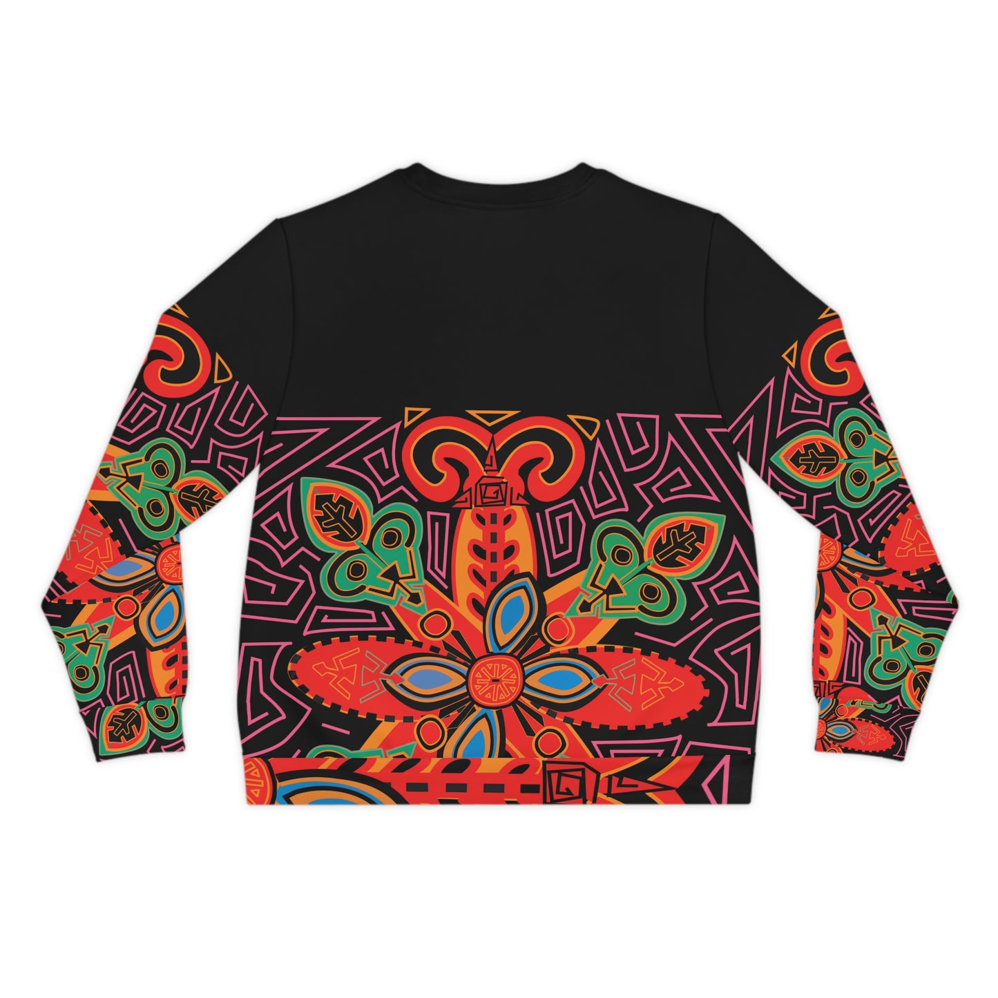Bold Tribal Floral Lightweight Sweatshirt — Vibrant All-Over-Print