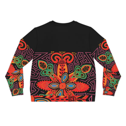 Bold Tribal Floral Lightweight Sweatshirt — Vibrant All-Over-Print