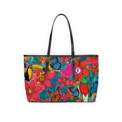 Selvagia – Vibrant Floral Tote with Toucan & Butterfly Print