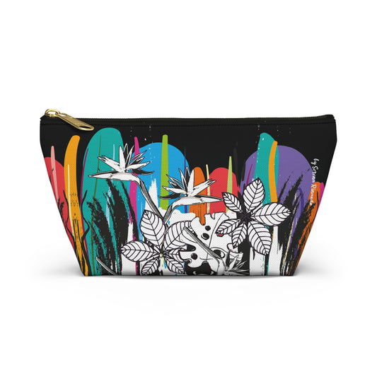 Vibrant Hojas Negras Accessory Pouch — T‑Bottom Cosmetic Bag