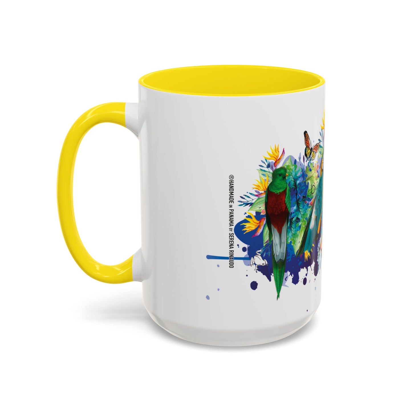 Panama Paradise Accent Coffee Mug - Colorful Tropical Bird Design - Perfect for Nature Lovers! 