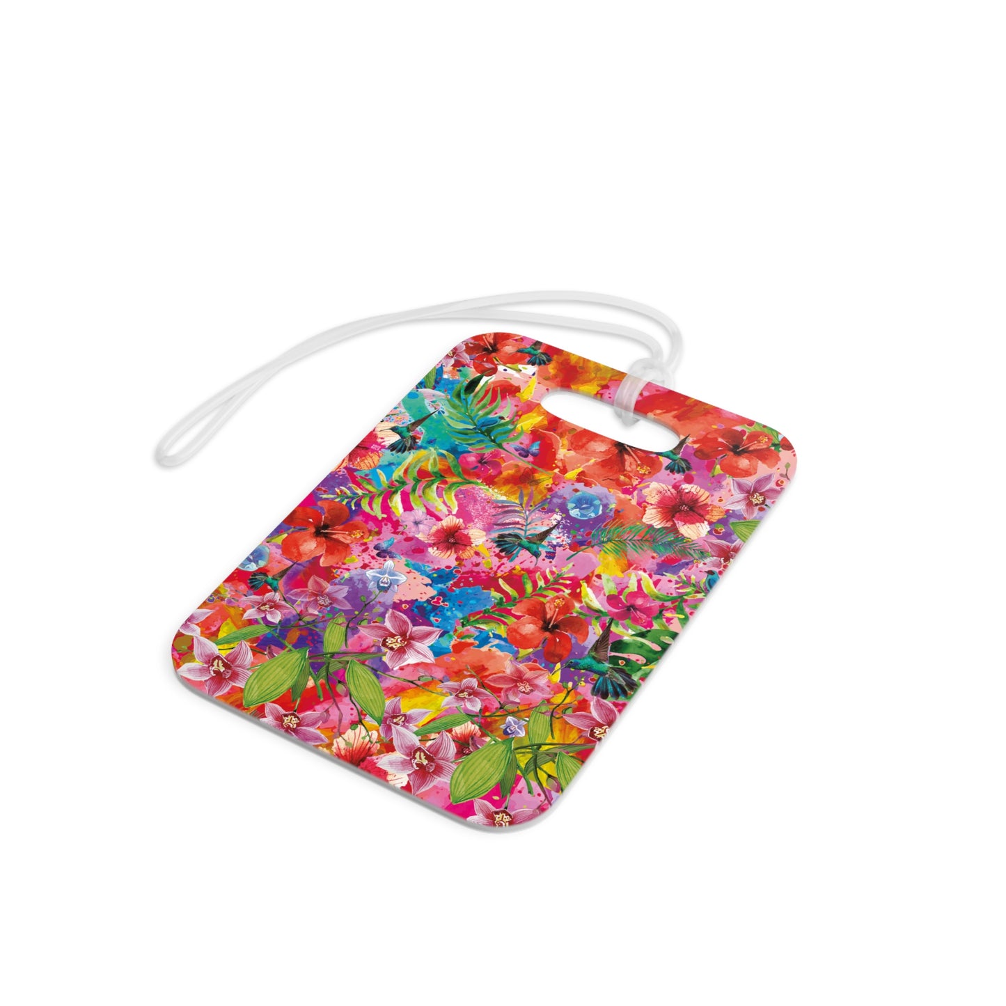 Floral Paradise Luggage Tag — Bright Tropical Flower ID Tag