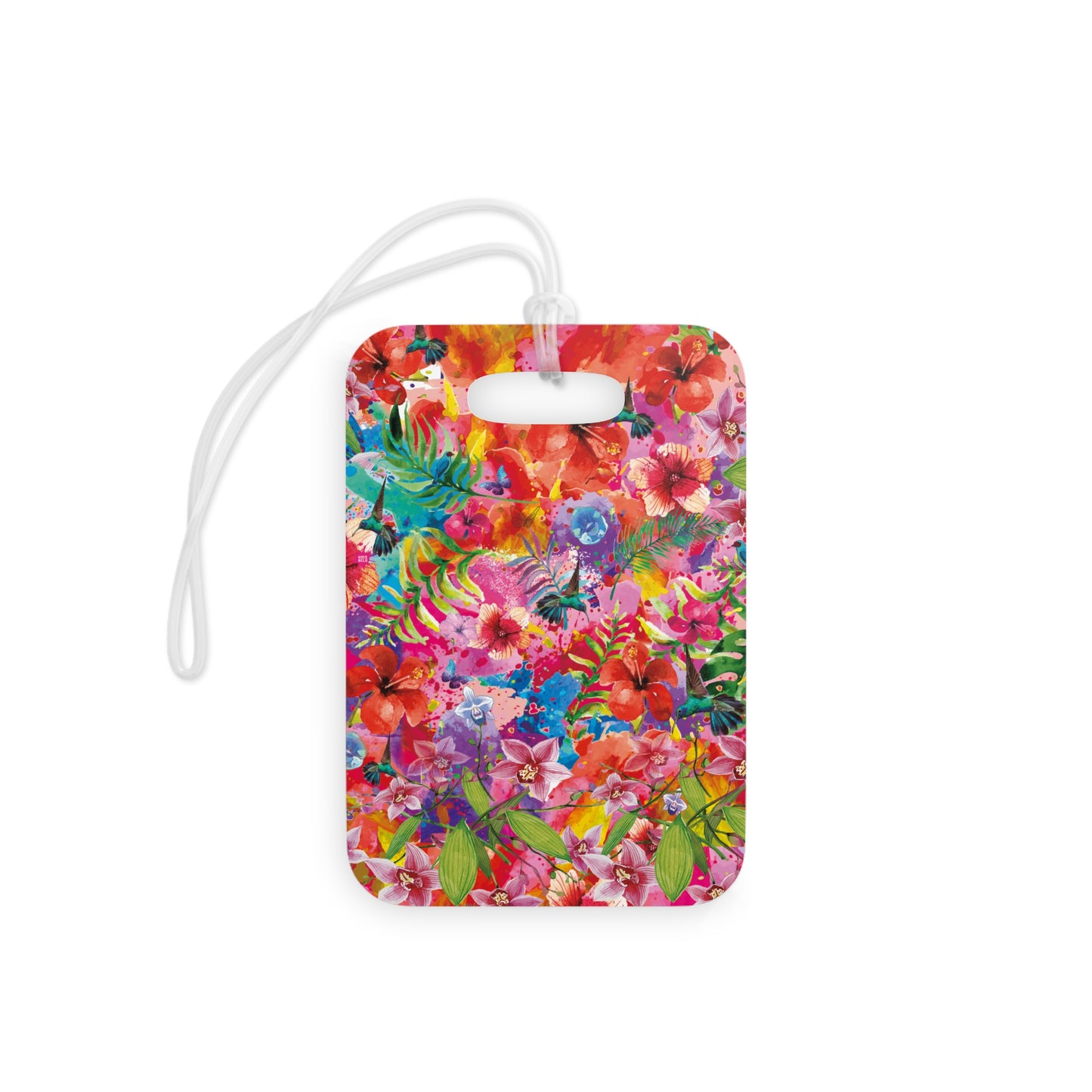 Floral Paradise Luggage Tag — Bright Tropical Flower ID Tag
