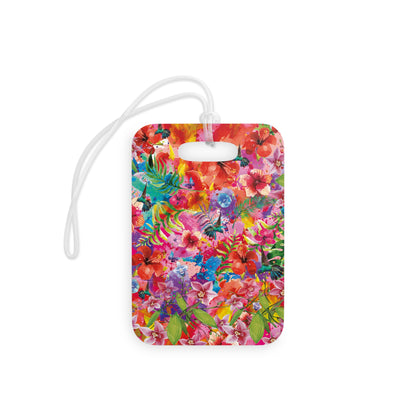 Floral Paradise Luggage Tag — Bright Tropical Flower ID Tag