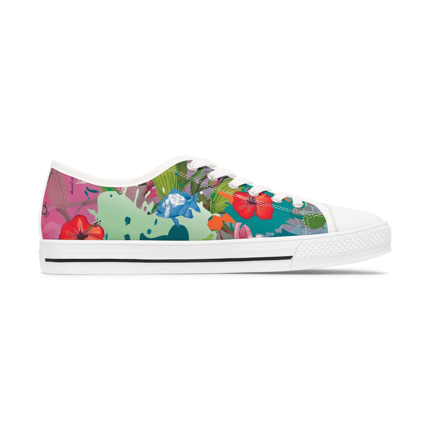Low Top Sneakers — Colorful Floral Pattern Women's Casual Shoes