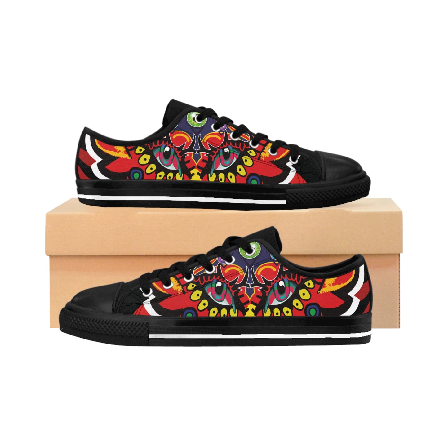Vibrant Artistic Sneakers for Men, Funky Casual Footwear, Unique Gifts for Him, Colorful Street Style Shoes, Trendy Everyday Sneakers