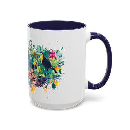 Panama Paradise Accent Coffee Mug - Colorful Tropical Bird Design - Perfect for Nature Lovers! 