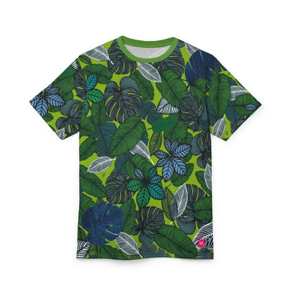 GREEN LEAVES of Unisex Cut &amp; Sew Tee (AOP) 