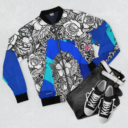 Leopard blue Bomber Jacket