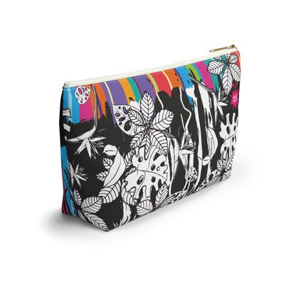 Vibrant Hojas Negras Accessory Pouch — T‑Bottom Cosmetic Bag