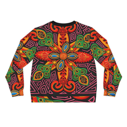 Bold Tribal Floral Lightweight Sweatshirt — Vibrant All-Over-Print