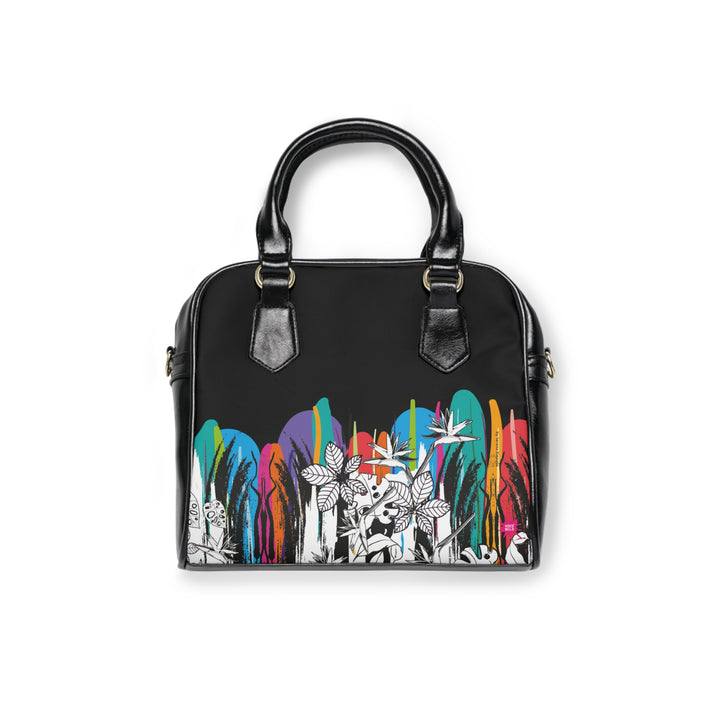 Bolso de Hombro Hojas negras