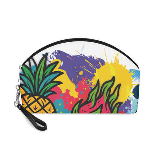 Vibrant Fruit Makeup Bag, Colorful Cosmetic Pouch, Fun Travel Toiletry Organizer, Summer Essentials, Tropical Design