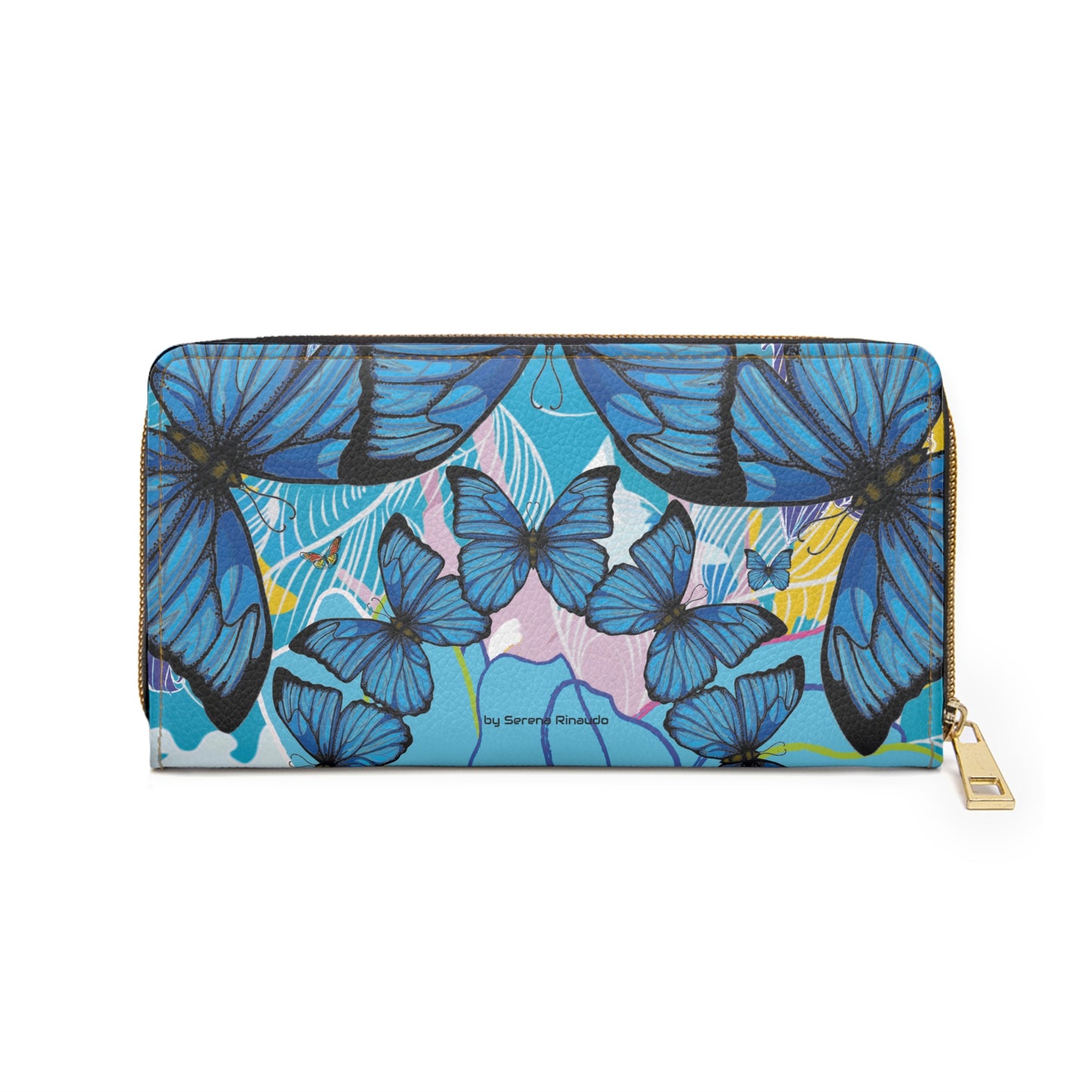 Cartera con Cierre Mariposas Azul