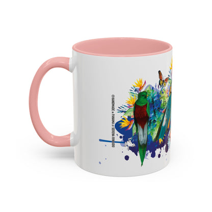 Panama Paradise Accent Coffee Mug - Colorful Tropical Bird Design - Perfect for Nature Lovers! 