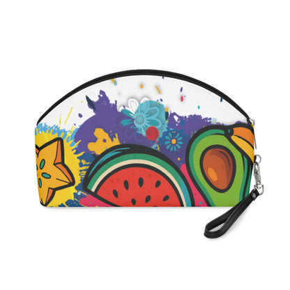 Vibrant Fruit Makeup Bag, Colorful Cosmetic Pouch, Fun Travel Toiletry Organizer, Summer Essentials, Tropical Design