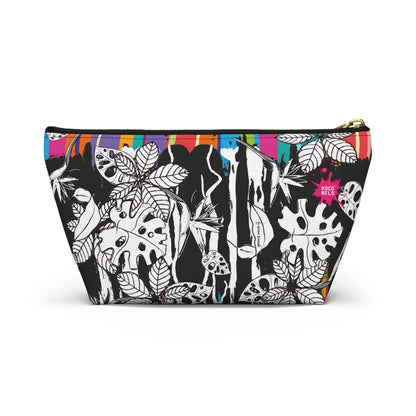 Vibrant Hojas Negras Accessory Pouch — T‑Bottom Cosmetic Bag