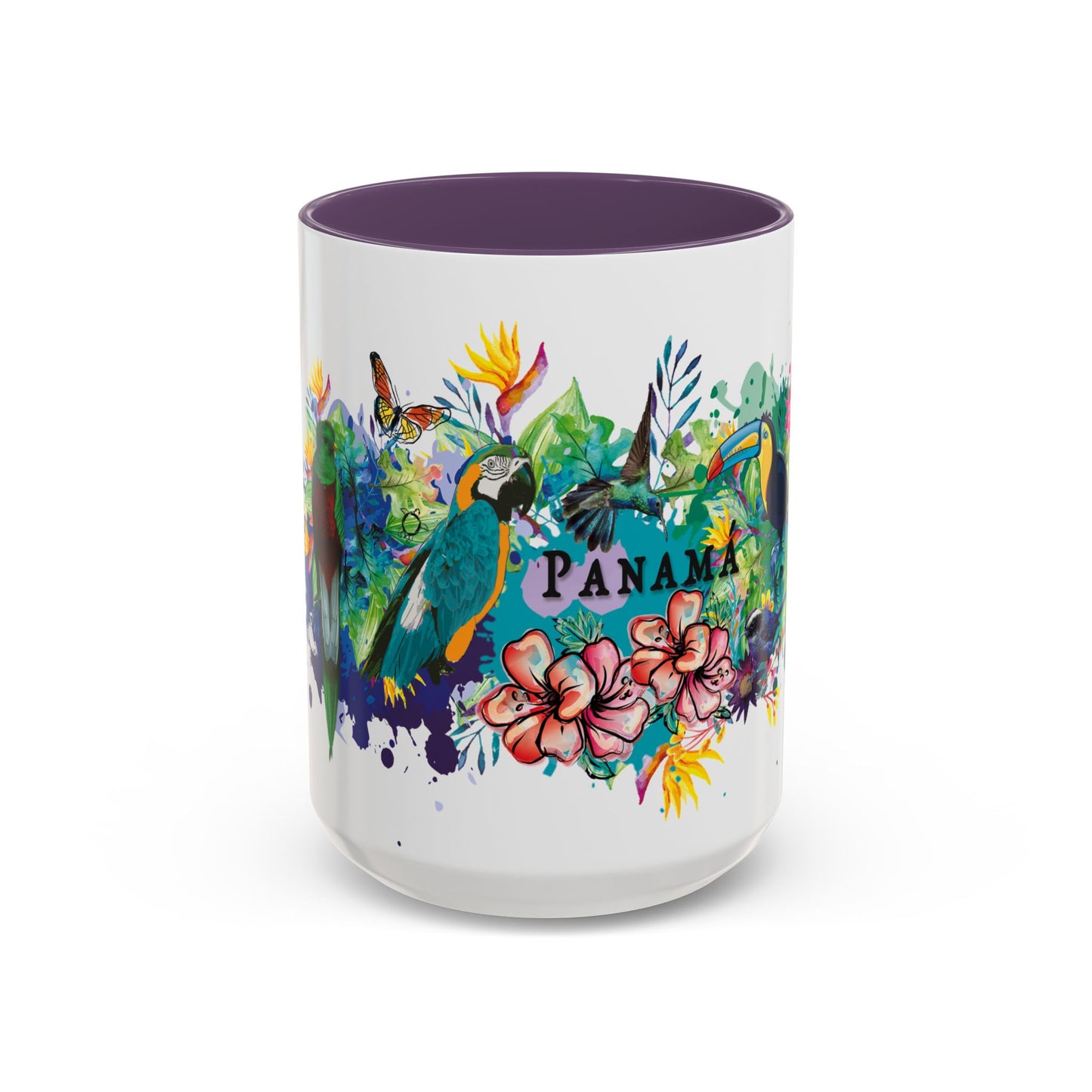 Panama Paradise Accent Coffee Mug - Colorful Tropical Bird Design - Perfect for Nature Lovers! 