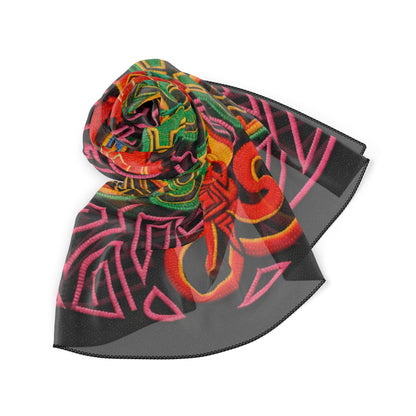 Bohemian Kaleidoscope Silk-Feel Scarf — Vibrant Floral Mandala Neck Wrap