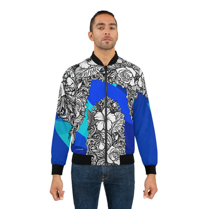 Leopard blue Bomber Jacket