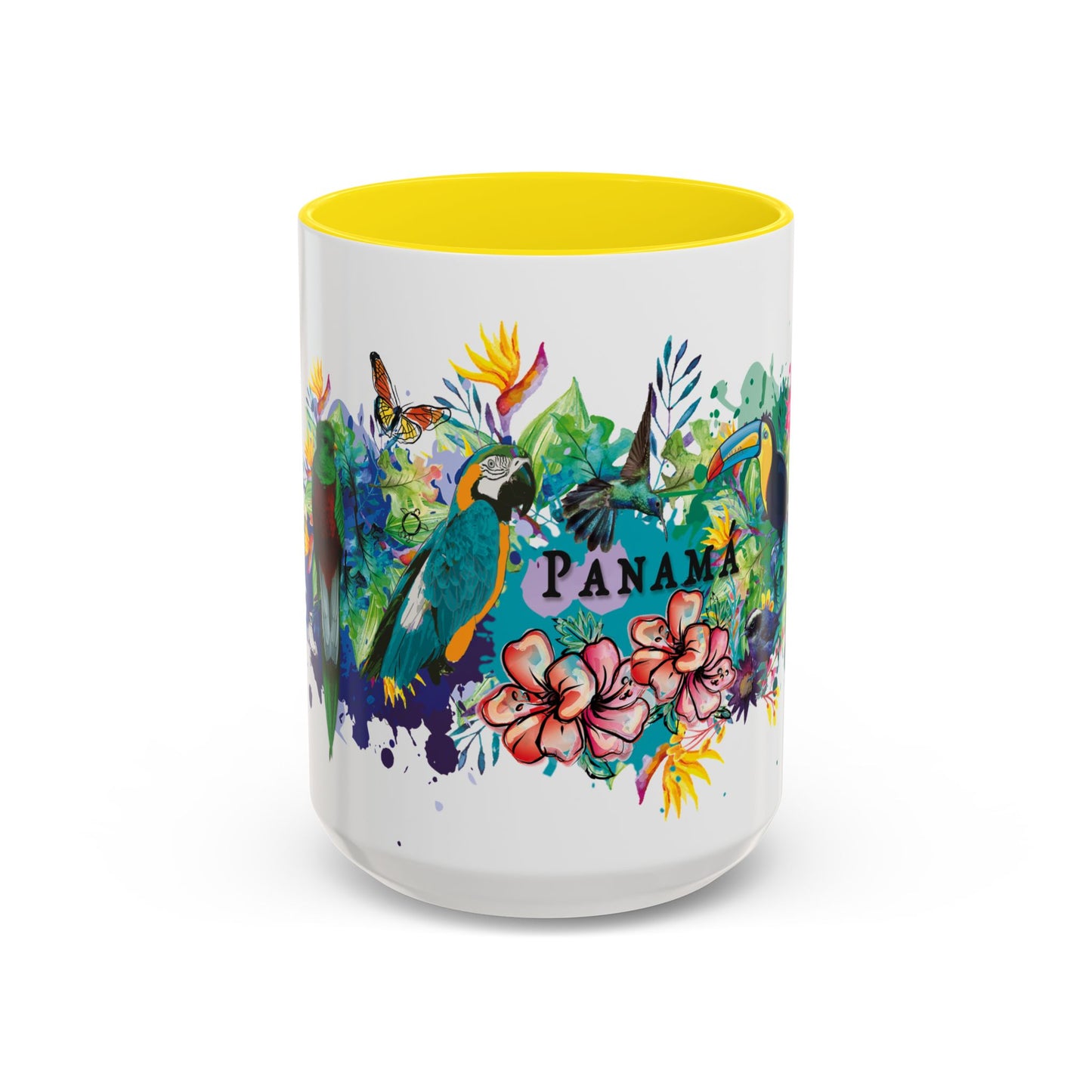 Panama Paradise Accent Coffee Mug - Colorful Tropical Bird Design - Perfect for Nature Lovers! 